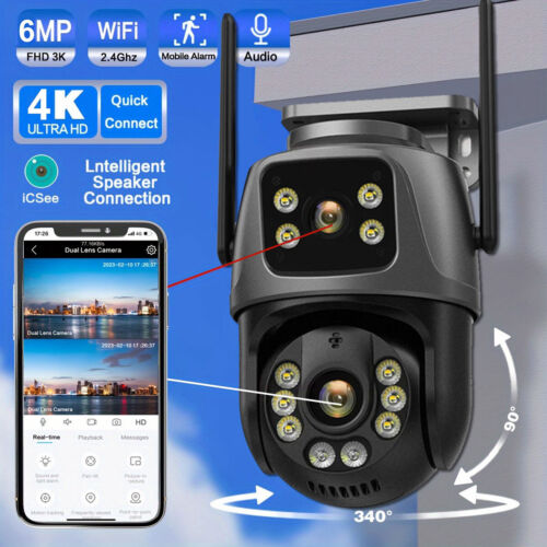 Wireless WIFI 6MP IP Camera Outdoor CCTV PTZ PIR 4K Smart Home Security Cam 1/4X - Picture 13 of 18