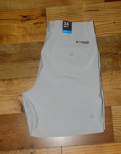 NWT Men's Columbia PFG Shorts Omni-Shield Beige UPF 50 Size 34