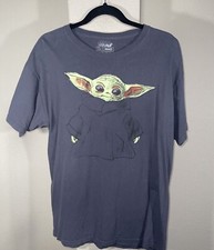 Mad Engine Star Wars Mandalorian Baby Yoda T-shirt MEN size Large Grey