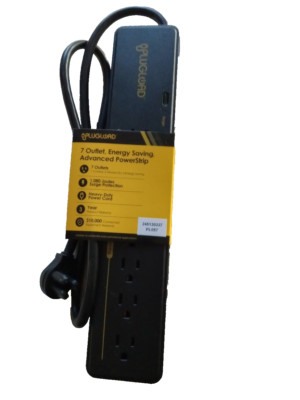 PLUGLOAD 7 Outlet Energy Saving Power Strip / Surge Protector Heavy Duty  - New