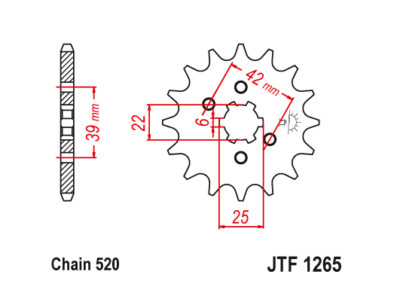 JT Sprockets 13-Tooth Front Sprocket For Honda CR125R (1987-2003 Models) - JTF326.13
