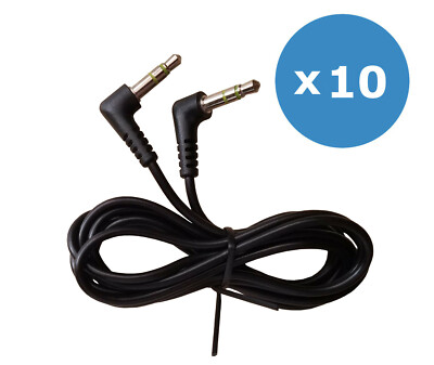 10 (QTY) 3.5mm NEW Aux Cord Right Angle Male to Male Audio Cables (1/8 inch)