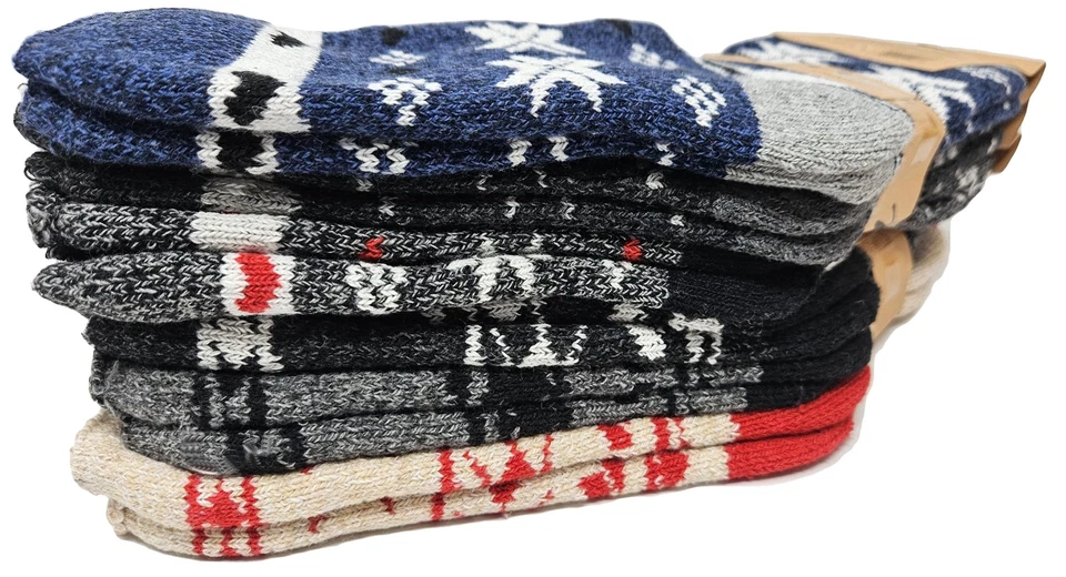 Meias de lã femininas inverno alpaca tamanho 10-13 bota quente casual térmica grossa pesada - Imagem 2 de 3