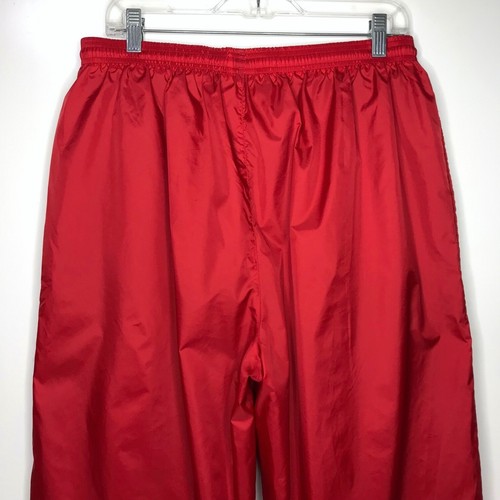 Pantalones deportivos Adidas vintage para hombre XL rojos cortavientos de nailon forrados de malla deportivos años 90’s - Imagen 13 de 23