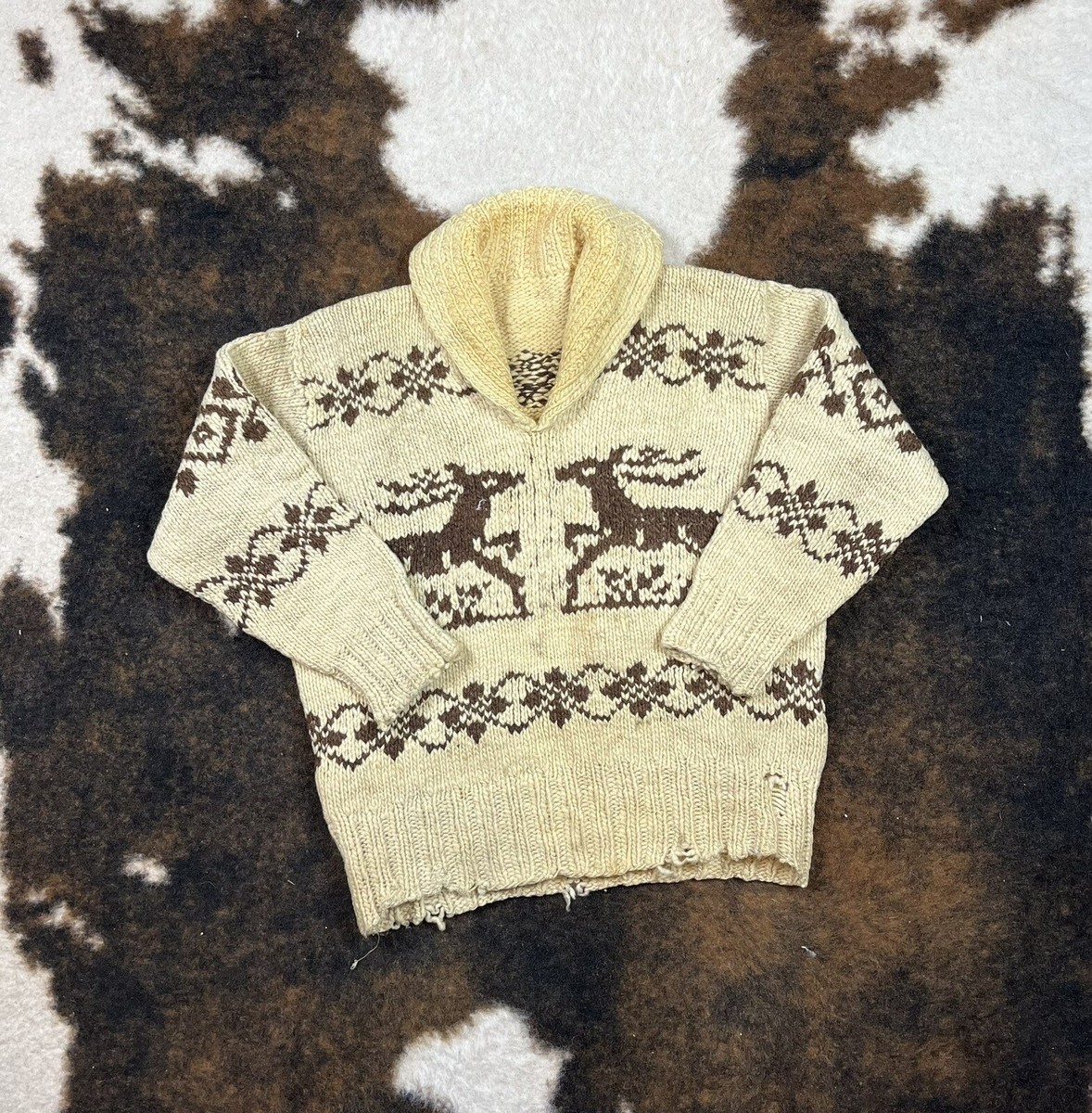 Vintage (1950s) Cowichan Sweater Unisex Fit Like S/M @B | eBay Vintage (1950s) Cowichan Sweater Unisex Fit Like S/M @B | eBay