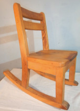 Vintage Child Size Rocking Chair MCM Blond Birch Very Solid 1950's