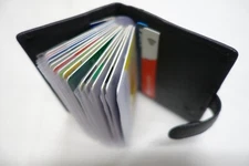 Leather Credit Cards Business Cards Holder Slim Black RFID Protected
