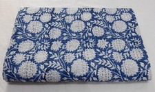 indian kantha Quilt king Block Print handmade Cotton Bedspread Blanket throw