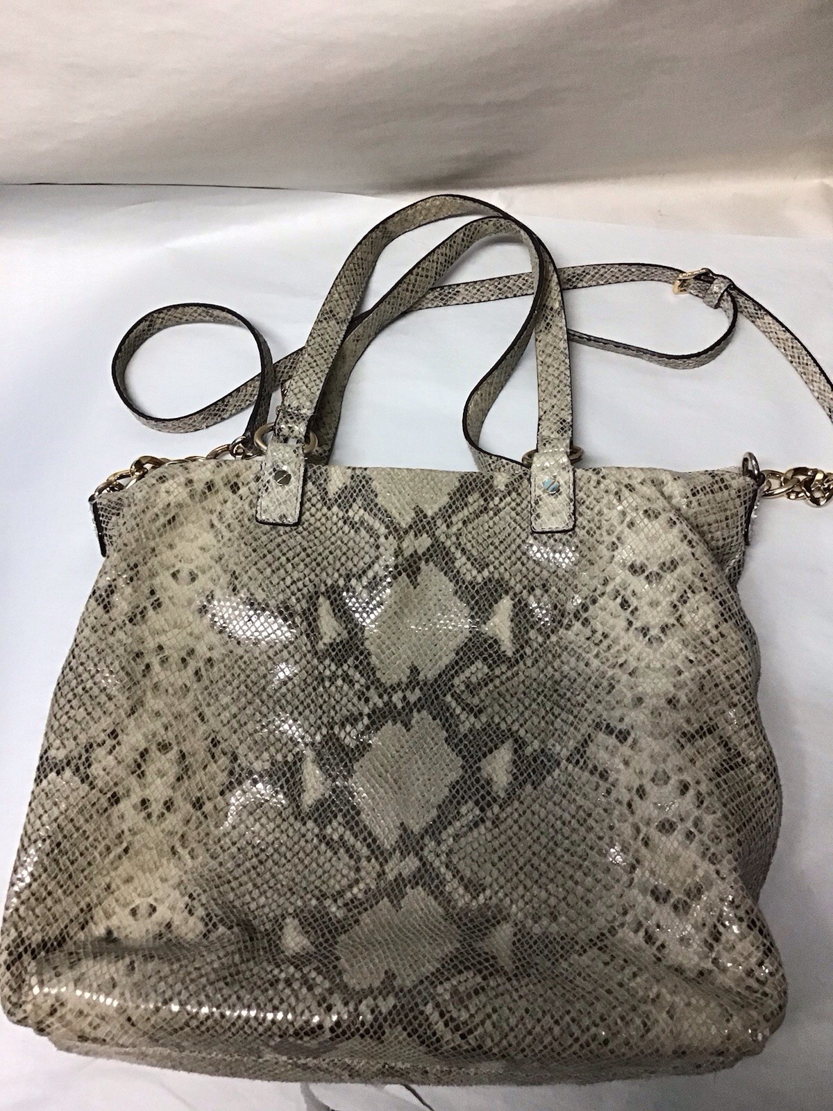 Michael Kors Lenox Large Python Suede Leather han… - image 1
