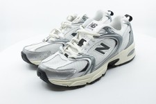 NWOB Unisex New Balance 530 Silver Metallic/Black Cement U530ESA Size M 5/W 6.5