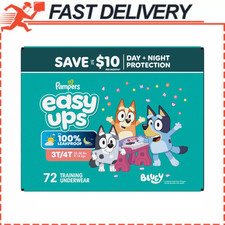 Pampers Easy Ups Bluey Potty Training Underwear Size 5 3T-4T 72 Count Toddler