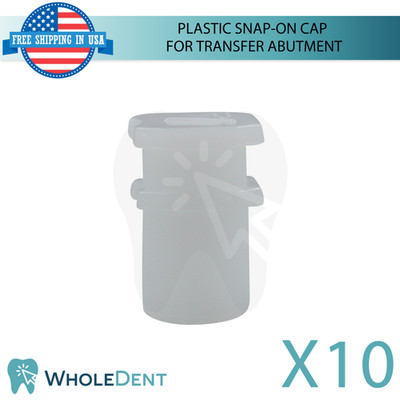 10x Dental Plastic Snap-on Cap Ø5.5mm Transfer Prosthetic Conical Int Hex