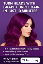 But 2 get 2 free 3-in-1 Bubble Hair Dye Grape Purple  500ml  Quick  Easy DIY