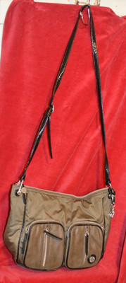 KILPLING NERIMA BROWN KHAKI NYLON CROSSBODY HANDBAG WITH MONKEY BAG CHARM