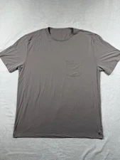 Vuori Shirt Mens XXL Brown Striped Linear Tech Pocket Crewneck Athletic Tee