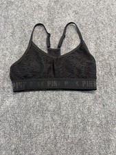 Victoria s Secret Pink Black Sports Bra Small With Padding 0115