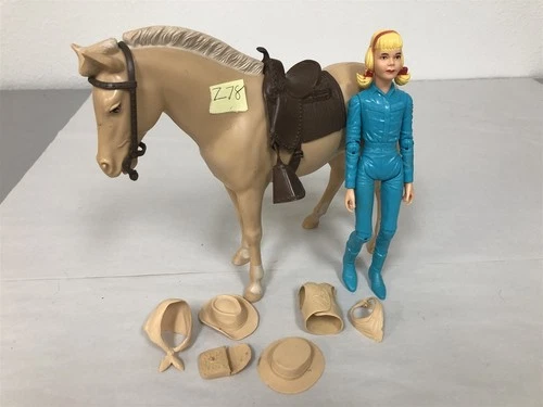 1960s MARX JOHNNY WEST PANCHO HORSE WITH JANICE WEST LOT #Z78