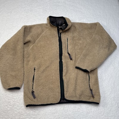 Vintage 90s Patagonia USA Retro-X Deep Pile Sherpa Fleece Jacket Mens L Oatmeal