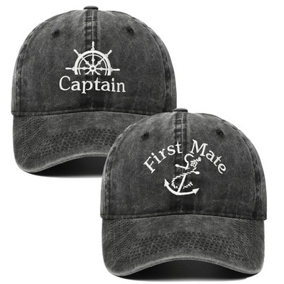 Captain Hat & First Mate ，Boat Captains Hat Embroidered Matching Caps 