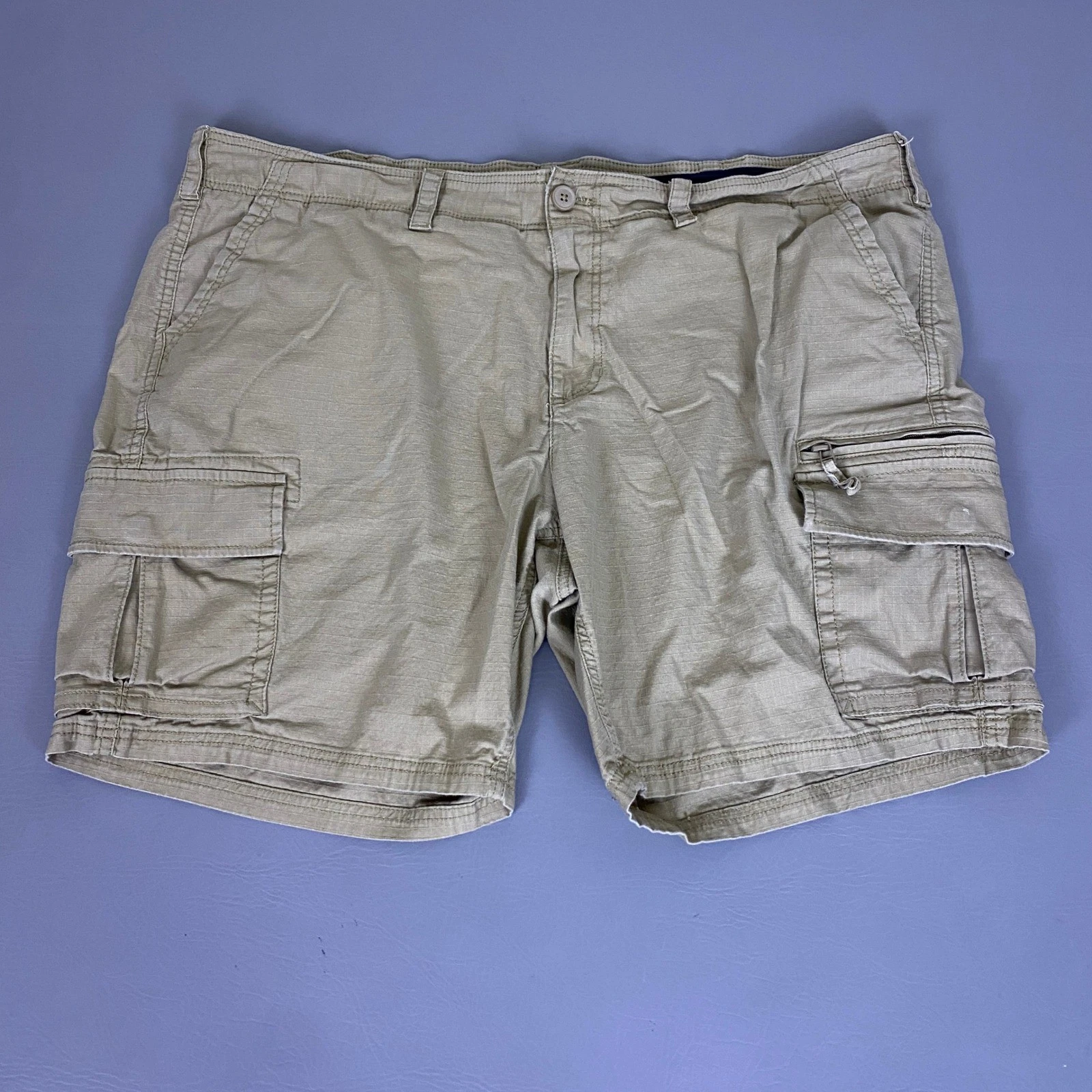 Sonoma Cargo Shorts Men's Size 48 Flexwear Khaki Tan Ripstop Cotton Stretch