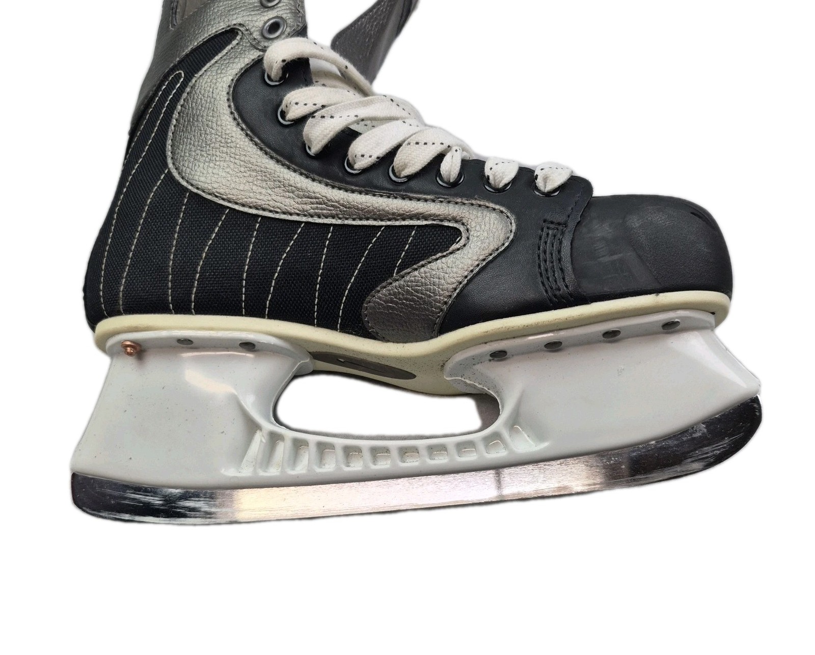 Nike Ignite TUUK Custom Hockey Skates 5 Black White Stitching Vintage Rare thumbnail 15