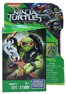 Mega Bloks Teenage Mutant Ninja Turtles Out Of The Shadows Mikey Pirate 21pc NIB