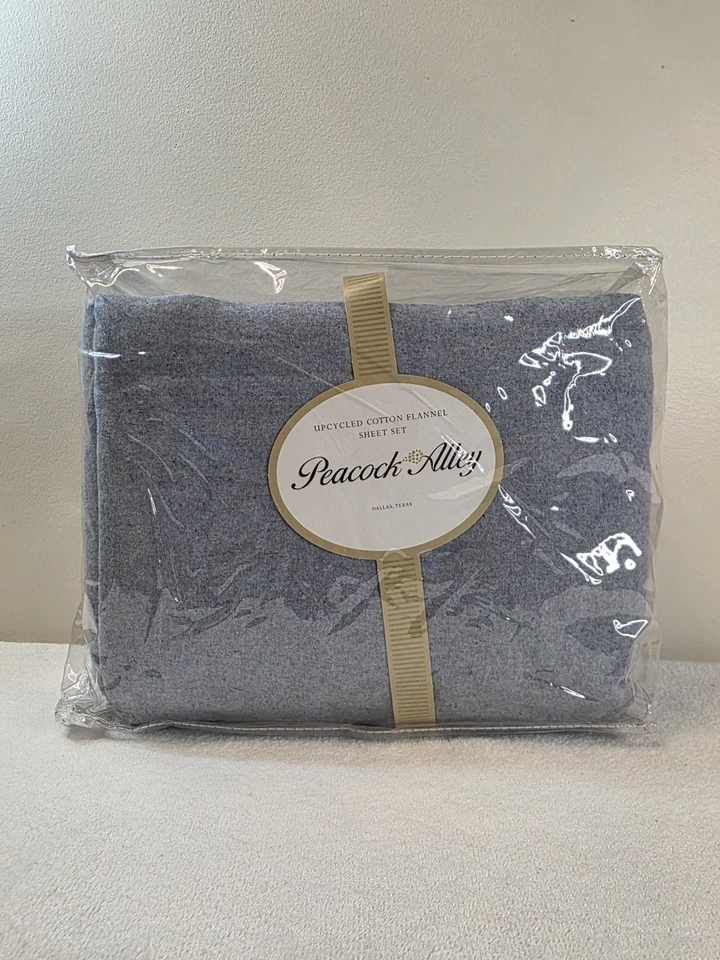 Juego de sábanas dobles de franela jaspeada de algodón Peacock Alley de 3 piezas NUEVO Foto 4 de 4