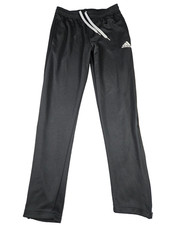 Adidas Jogger Sweatpants Womens Size Medium Black White Embroidered Workout Gym