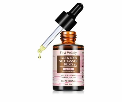 Face Tanning Drops to Add to Lotion,14 Day Long Lasting Effect Face Self Tanner