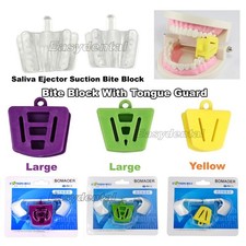 Dental Silicone Bite Blocks With Tongue Guard Mouth Prop Retractor Opener S/M/L