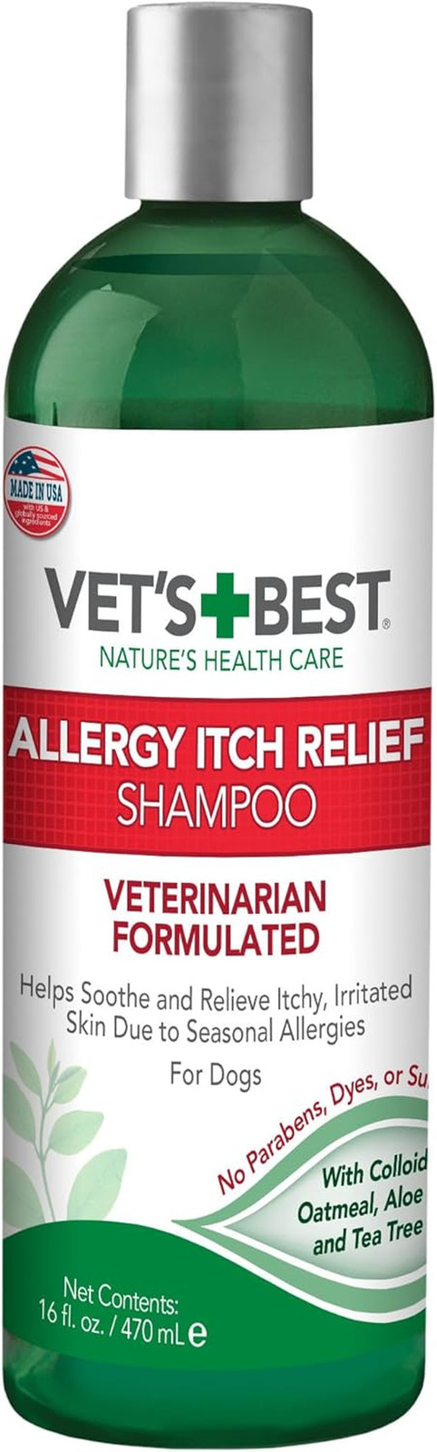 Allergy Itch Relief Dog Shampoo, Oatmeal Dog Shampoo for Itchy Skin, Cleans and