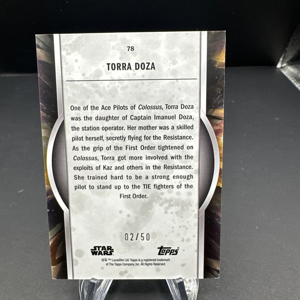 Torra Doza 2022 Topps Star Wars Masterwork PURPLE 02/50 Parallel Card #78 - Image 2 of 4