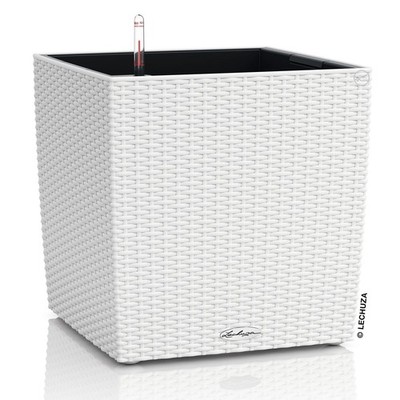LECHUZA  Pflanzgefäße CUBE Cottage 40 Weiß All-in-One