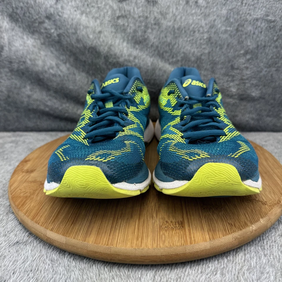 Zapatillas deportivas ASICS Gel Nimbus 20 para hombre 9,5 azul amarillo acolchadas T800N Foto 2 de 4