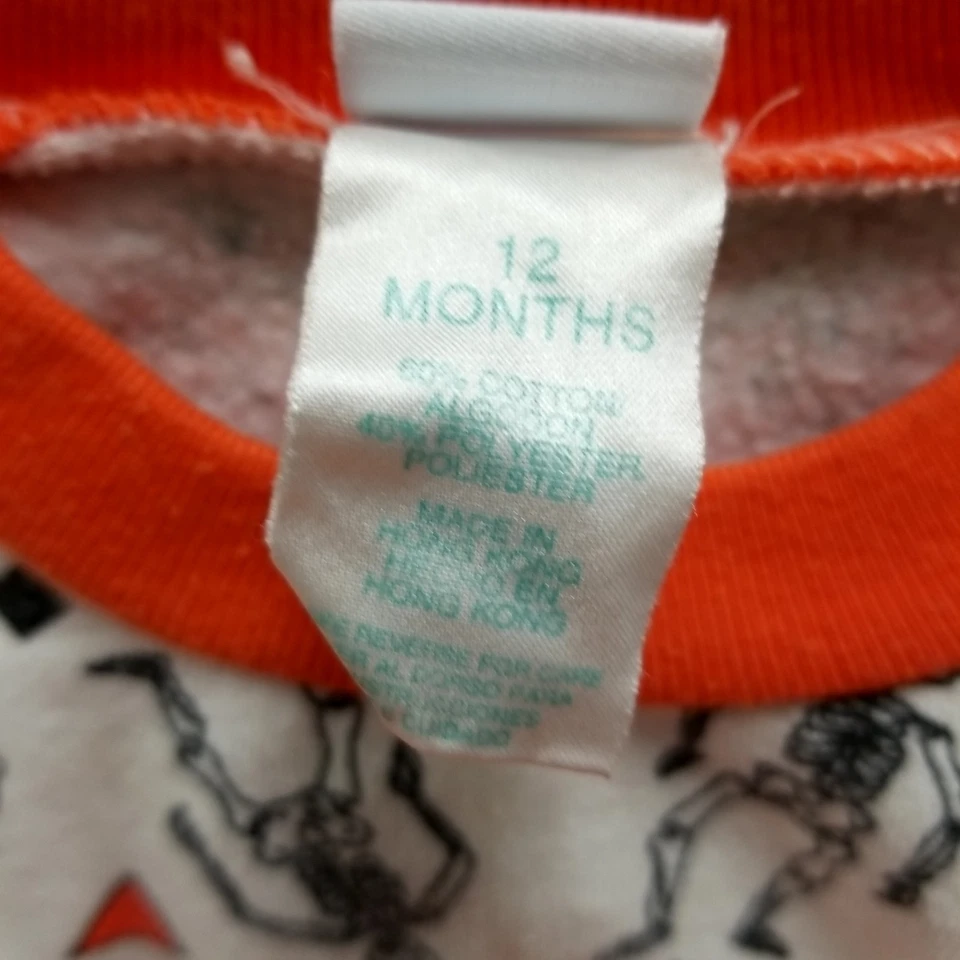 Y2K Okie Dokie Orange/White Halloween 2PC Sweatsuit Set Size 12 Months - Image 3 of 4