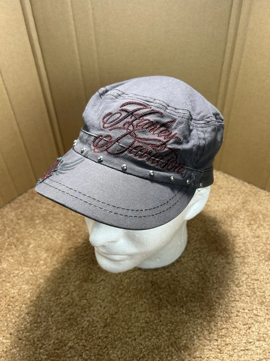 Harley Davidson Womens Hat Gray Cadet Motorcycles Military Cap Y2K Pocket Zip Harley-Davidson Women main image 4