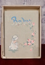Charming Vintage Baby Book Unused Handpainted Cover 1940s Box