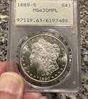 1880-S United States Morgan Silver Dollar PCGS MS63 DMPL OGH Green Label Rattler