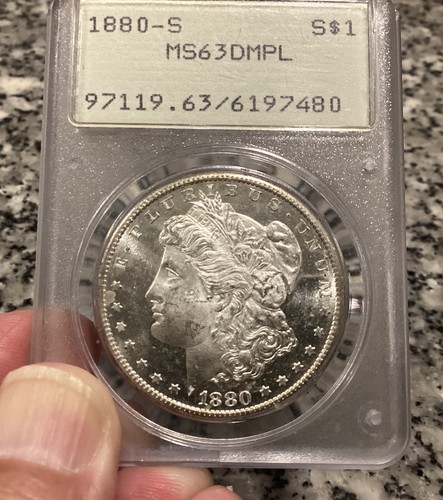 1880-S United States Morgan Silver Dollar PCGS MS63 DMPL OGH Green Label Rattler