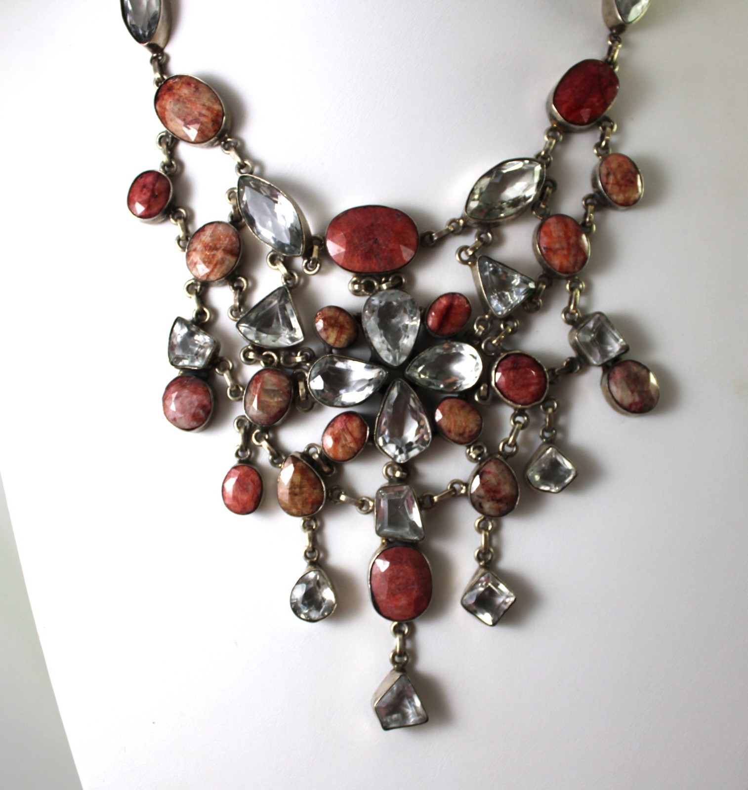 Sterling Silver Statement Style Rhodochrosite & C… - image 2