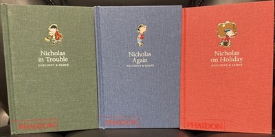 3 Nicholas Book Lot :  Again / Vacation/Trouble by Goscinny & Sempe (HC) Phaidon