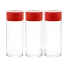 3 Red Cap Capsule Storage Tubes for SML Model - "A" Air-Tite Coin Holders