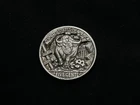 Hobonickel Hand Coin Carved Charging Bull Buffalo Nickel Five Cent