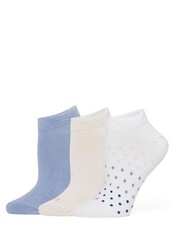 HUE Women's Perfect Sneaker Low Cut Liner Socks 3-Pair One Size Dot Pack