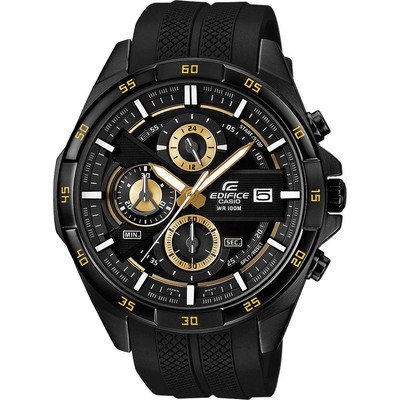 Casio Edifice 100m Waterproof Black Gold Chronograph EFR-556PB-1A Men's Watc