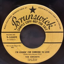 Buddy Holly And The Crickets That’ll Be The Day Promo Brunswick 45 RPM 9-55009 Buddy Holly And The Crickets That’ll Be The Day Promo Brunswick 45 RPM 9-55009
