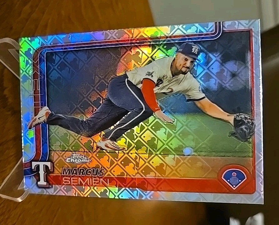 2025 Topps Chrome Logofractor Marcus Semien #27 Texas Rangers- 
