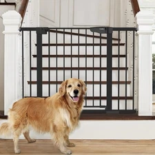 Cumbor Baby Safety Gate for Stairs & Doorway 29.7"-46"Wx30.5”H, Black