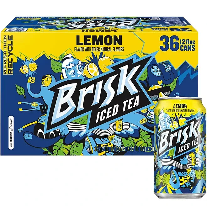 Lipton Brisk Lemon Iced Tea, 36 pack./12 oz | Free Shipping