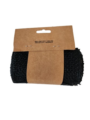 Black Burlap Ribbon Hobby Lobby 5.5" x 15' Wreaths, Crafts, Sewing - Picture 3 of 6